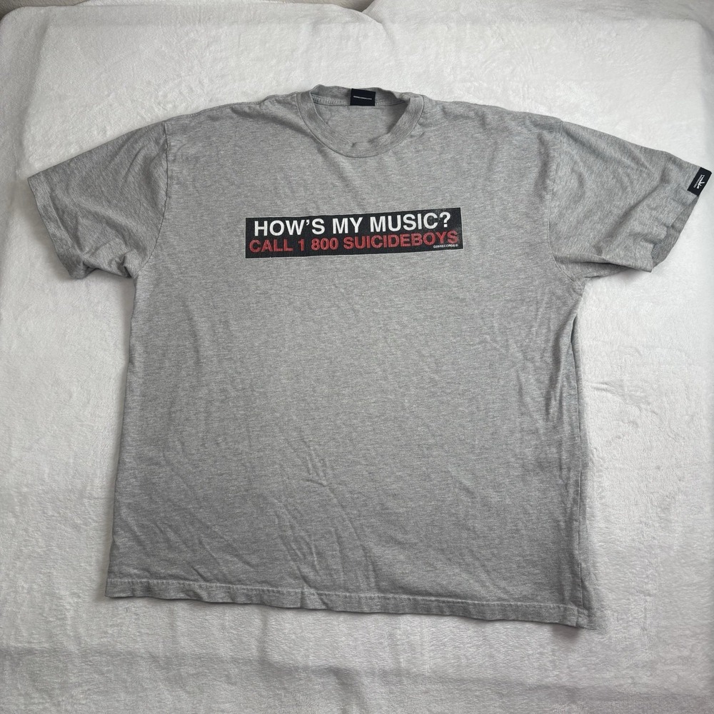 VTG G59 Suicide Boys How's My Music Grey SS Graphic Shirt Men's 2XL